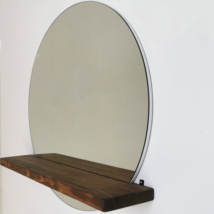 Hanah Home Conjunto de Espejo y Estante SUNSET Nogal